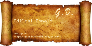 Gácsi Donald névjegykártya
